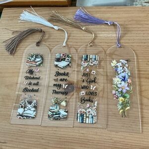 Hand made Set of Four Decorative Bookmarks with Tassels